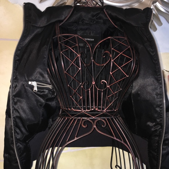 Express crop puffer coat jacket black XS - Picture 5 of 5